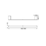 BIANCA SINGLE TOWEL RAIL 800MM BRUSHED NICKEL