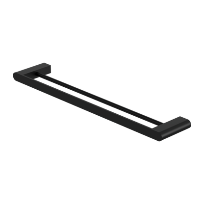 BIANCA DOUBLE TOWEL RAIL 600MM MATTE BLACK