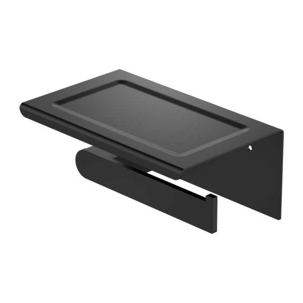 BIANCA TOILET ROLL HOLDER WITH PHONE HOLDER MATTE BLACK