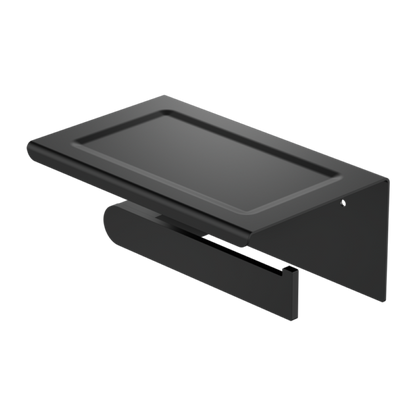 BIANCA TOILET ROLL HOLDER WITH PHONE HOLDER MATTE BLACK