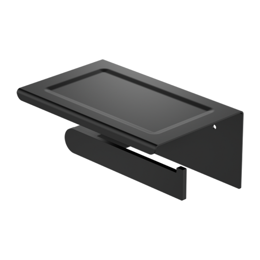 BIANCA TOILET ROLL HOLDER WITH PHONE HOLDER MATTE BLACK