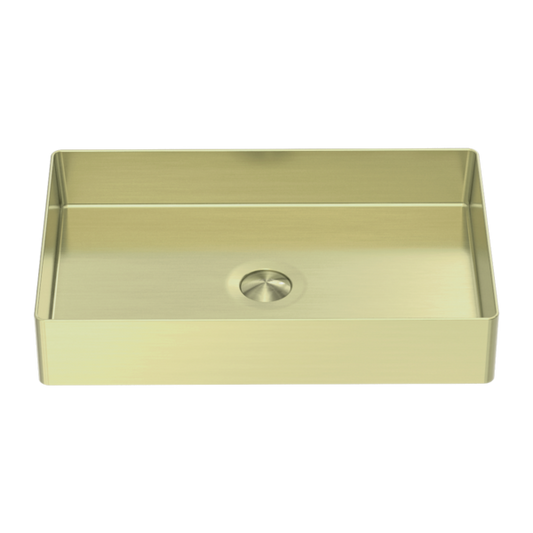 OPAL RECTANGLE STAINLESS STEEL BASIN BRUSHED GOLD