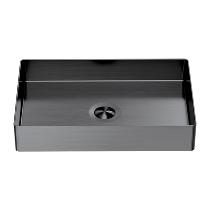 OPAL RECTANGLE STAINLESS STEEL BASIN GRAPHITE