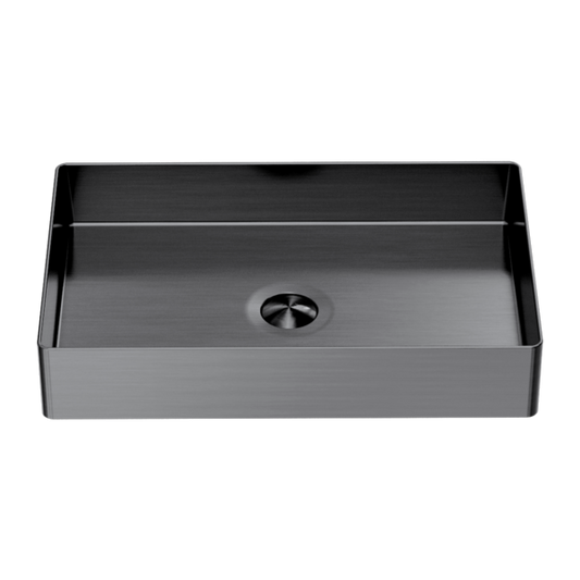 OPAL RECTANGLE STAINLESS STEEL BASIN GRAPHITE