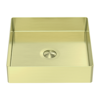 OPAL SQUARE 400MM STAINLESS STEEL BASIN BRUSHED GOLD
