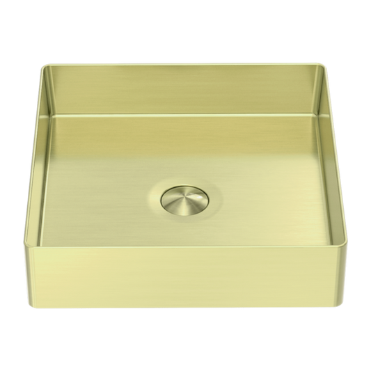 OPAL SQUARE 400MM STAINLESS STEEL BASIN BRUSHED GOLD
