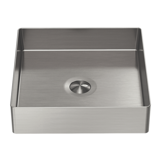 OPAL SQUARE 400MM STAINLESS STEEL BASIN BRUSHED NICKEL