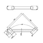 MECCA CARE 25MM FOOTREST CORNER GRAB RAIL 215MM CHROME
