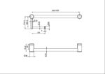 MECCA CARE 25MM TOILET ROLL RAIL 450MM BRUSHED NICKEL