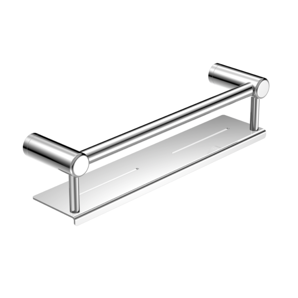 MECCA CARE 25MM GRAB RAIL WITH SHELF 300MM CHROME