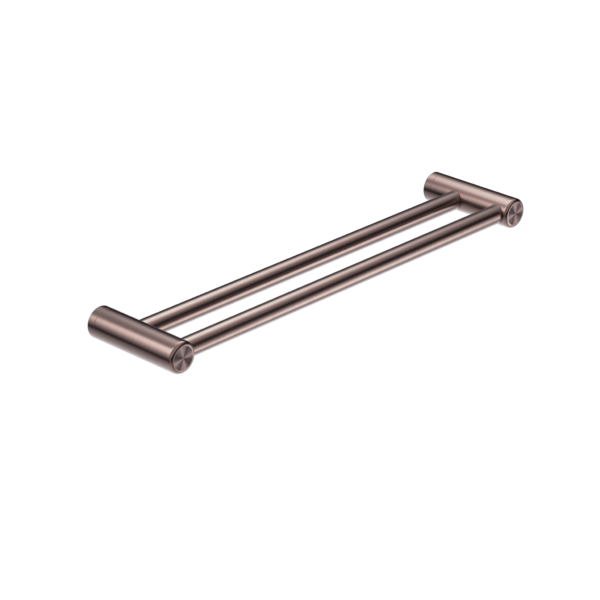 MECCA CARE 25MM DOUBLE TOWEL GRAB RAIL 600MM BRUSHED BRONZE