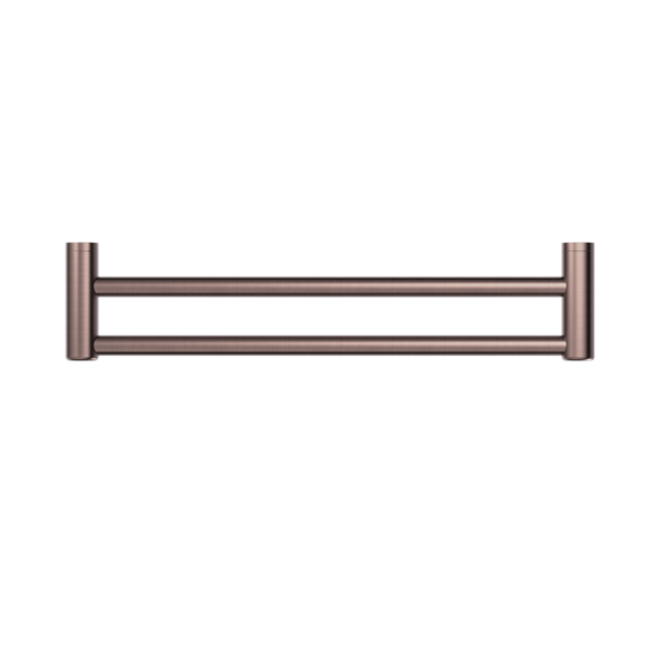 MECCA CARE 25MM DOUBLE TOWEL GRAB RAIL 600MM BRUSHED BRONZE