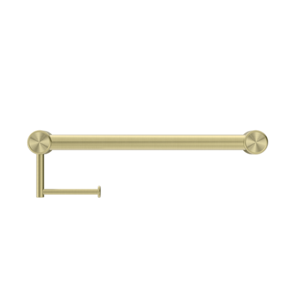 MECCA CARE 32MM GRAB RAIL WITH TOILET ROLL HOLDER 450MM BRUSHED GOLD