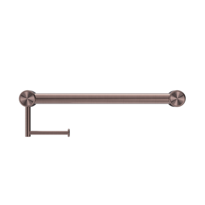 MECCA CARE 32MM GRAB RAIL WITH TOILET ROLL HOLDER 450MM BRUSHED BRONZE