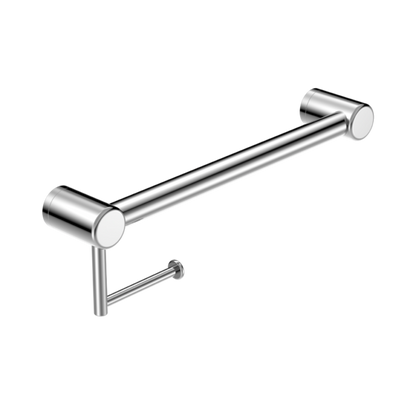 MECCA CARE 32MM GRAB RAIL WITH TOILET ROLL HOLDER 450MM CHROME