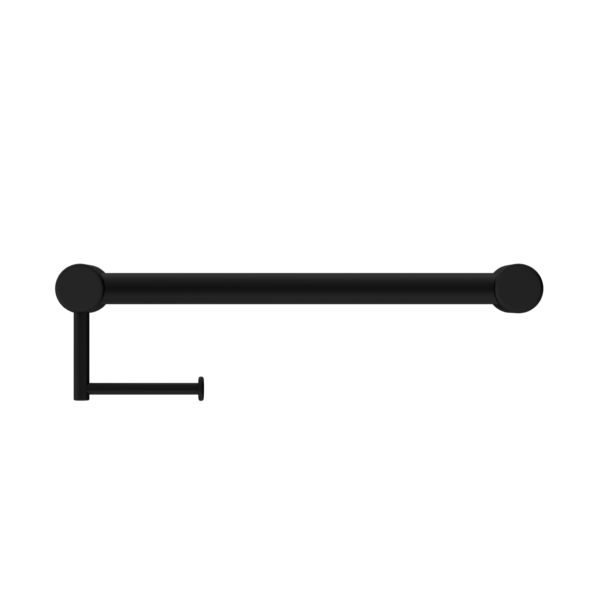 MECCA CARE 32MM GRAB RAIL WITH TOILET ROLL HOLDER 450MM MATTE BLACK