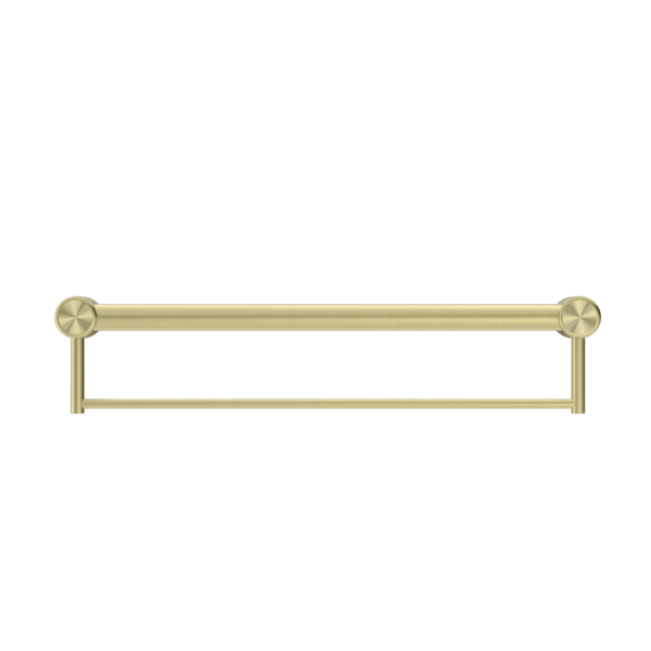 MECCA CARE 32MM GRAB RAIL WITH TOWEL HOLDER 600MM BRUSHED GOLD