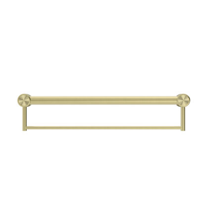 MECCA CARE 32MM GRAB RAIL WITH TOWEL HOLDER 600MM BRUSHED GOLD