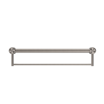 MECCA CARE 32MM GRAB RAIL WITH TOWEL HOLDER 300MM BRUSHED NICKEL