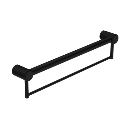 MECCA CARE 32MM GRAB RAIL WITH TOWEL HOLDER 300MM MATTE BLACK