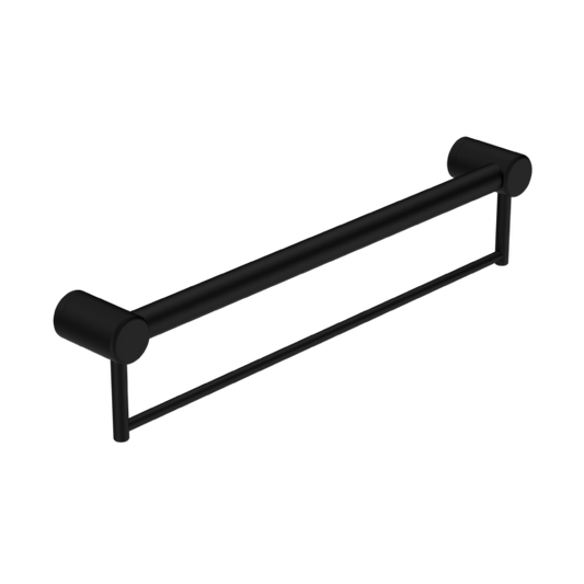 MECCA CARE 32MM GRAB RAIL WITH TOWEL HOLDER 900MM MATTE BLACK