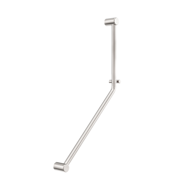 MECCA CARE 32MM AMBULANT 45 DEGREE BENT TUBE GRAB RAIL 450X650MM BRUSHED NICKEL