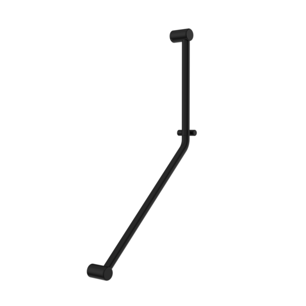 MECCA CARE 32MM AMBULANT 45 DEGREE BENT TUBE GRAB RAIL 450X650MM MATTE BLACK
