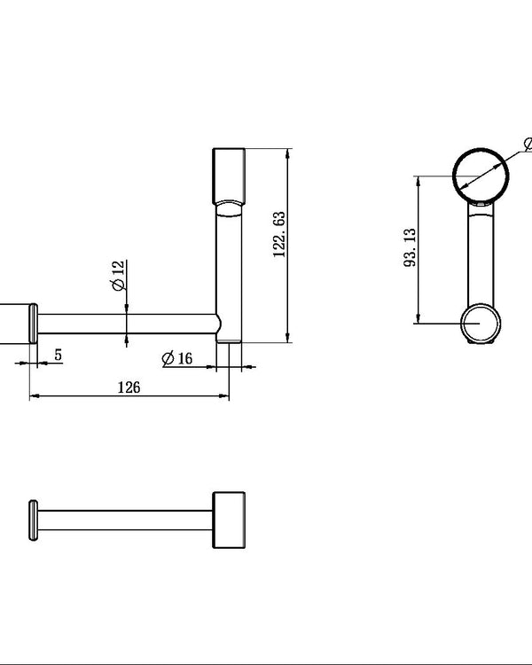MECCA CARE ADD ON TOILET ROLL HOLDER BRUSHED GOLD