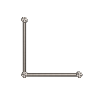 MECCA CARE 32MM AMBULANT TOILET GRAB RAIL 90 DEGREE 450x450MM BRUSHED NICKEL