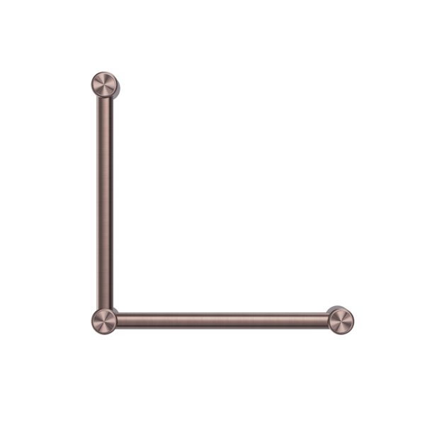 MECCA CARE 32MM AMBULANT TOILET GRAB RAIL 90 DEGREE 450x450MM BRUSHED BRONZE
