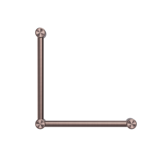 MECCA CARE 32MM AMBULANT TOILET GRAB RAIL 90 DEGREE 450x450MM BRUSHED BRONZE