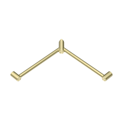 MECCA CARE 32MM WRAP AROUND CORNER GRAB RAIL 600X600MM BRUSHED GOLD