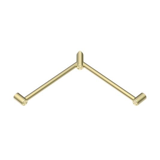 MECCA CARE 32MM WRAP AROUND CORNER GRAB RAIL 600X600MM BRUSHED GOLD