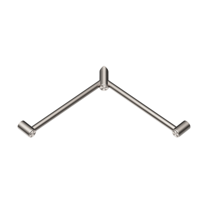 MECCA CARE 32MM WRAP AROUND CORNER GRAB RAIL 600X600MM BRUSHED NICKEL