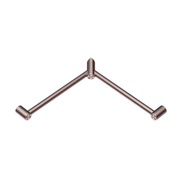 MECCA CARE 32MM WRAP AROUND CORNER GRAB RAIL 600X600MM BRUSHED BRONZE