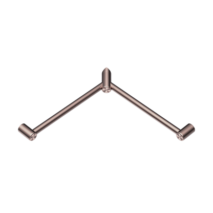 MECCA CARE 32MM WRAP AROUND CORNER GRAB RAIL 600X600MM BRUSHED BRONZE