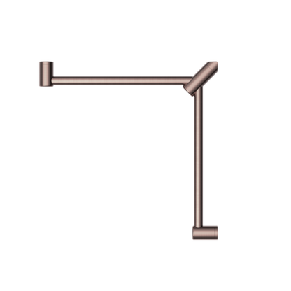 MECCA CARE 32MM WRAP AROUND CORNER GRAB RAIL 600X600MM BRUSHED BRONZE