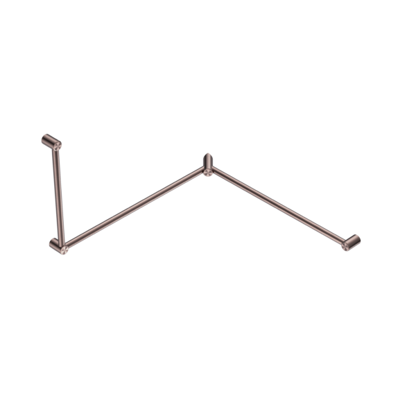 MECCA CARE 32MM DDA TOILET GRAB RAIL SET 90 DEGREE CONTINUOUS 600X1065X1025MM BRUSHED BRONZE