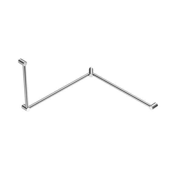 MECCA CARE 32MM DDA TOILET GRAB RAIL SET 90 DEGREE CONTINUOUS 600X1065X1025MM CHROME