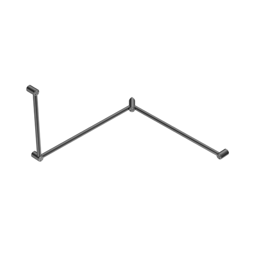 MECCA CARE 32MM DDA TOILET GRAB RAIL SET 90 DEGREE CONTINUOUS 600X1065X1025MM GUN METAL
