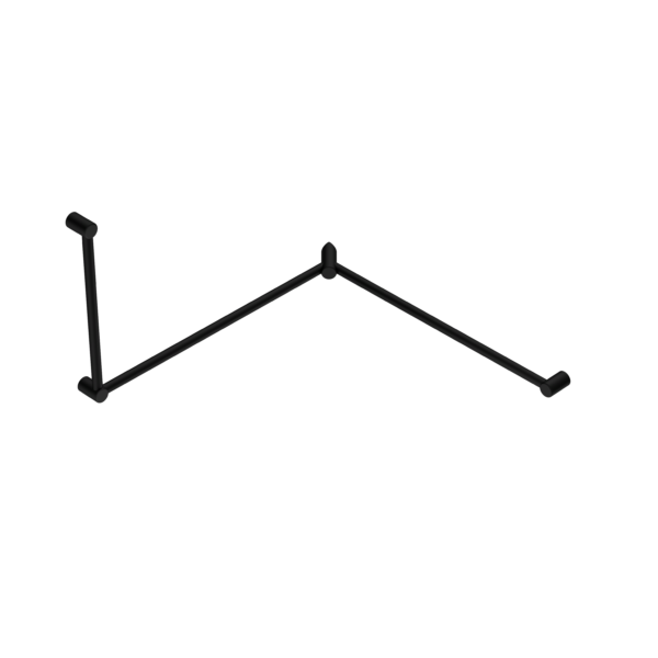 MECCA CARE 32MM DDA TOILET GRAB RAIL SET 90 DEGREE CONTINUOUS 600X1065X1025MM MATTE BLACK