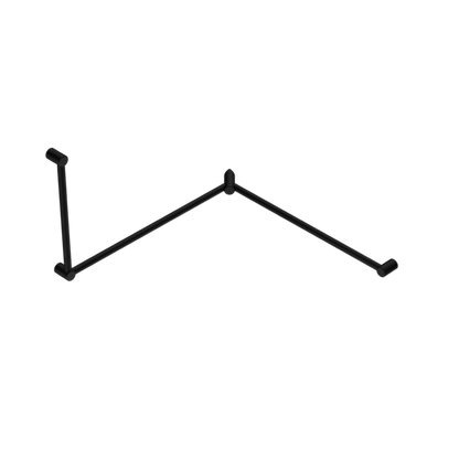 MECCA CARE 32MM DDA TOILET GRAB RAIL SET 90 DEGREE CONTINUOUS 600X1065X1025MM MATTE BLACK