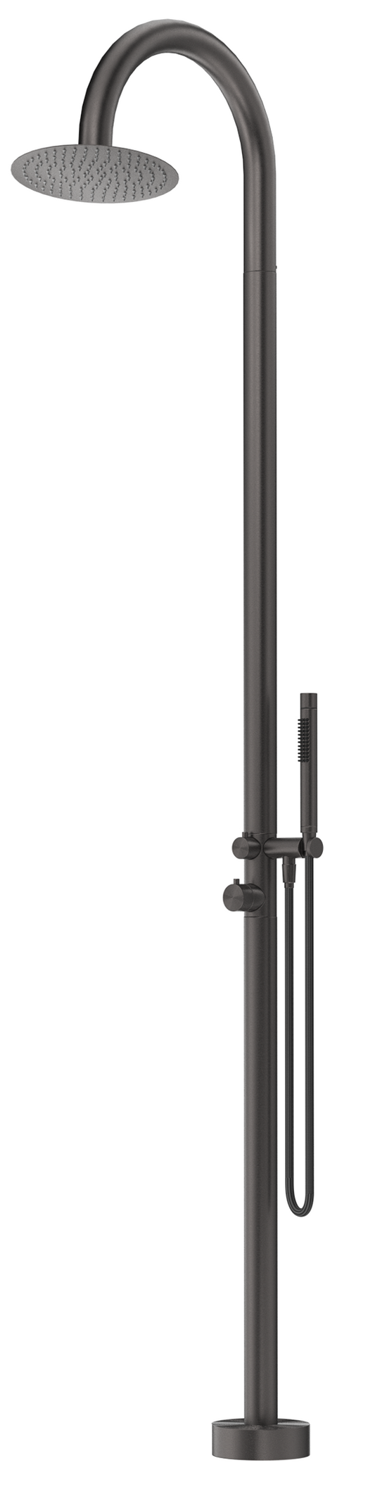 Mica Gooseneck Freestanding Outdoor Shower Gunmetal