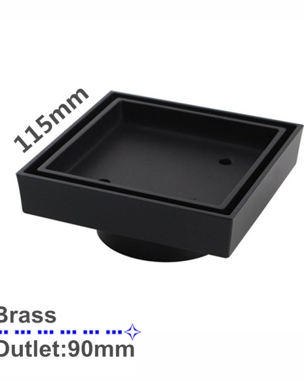 115x115mm Black Tile Insert Drain