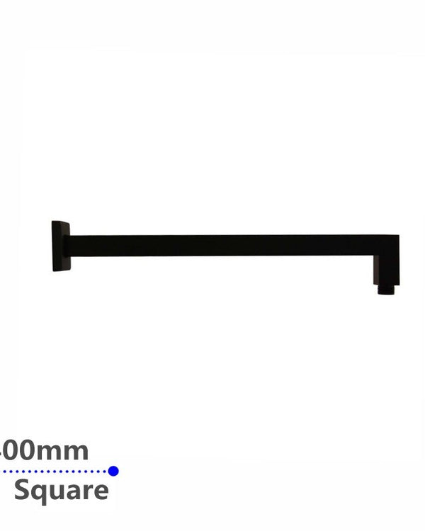 400mm Black Wall Shower Arm