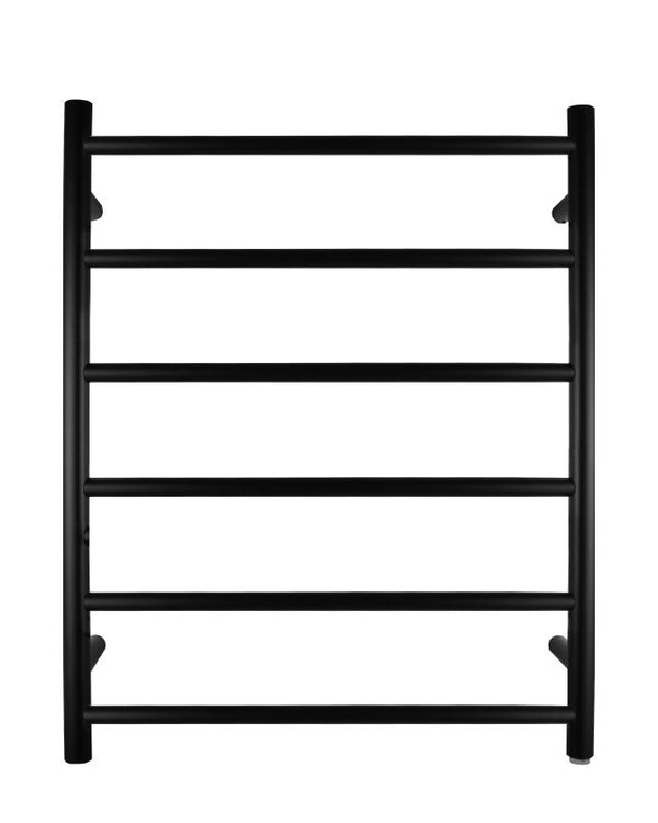 Black Heated Towel Rack 6 Bars