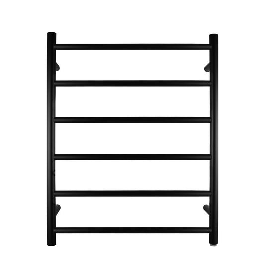 Black Heated Towel Rack 6 Bars
