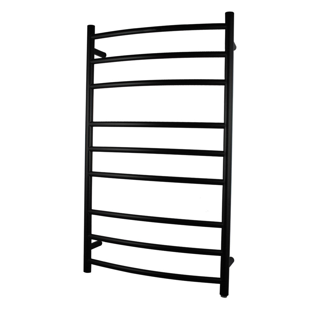 Black Heated Towel Rack 9 Bars