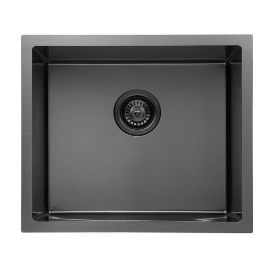 510x440x230mm Gun Metal Grey Stainless Steel Single Bowl Kitchen Sink