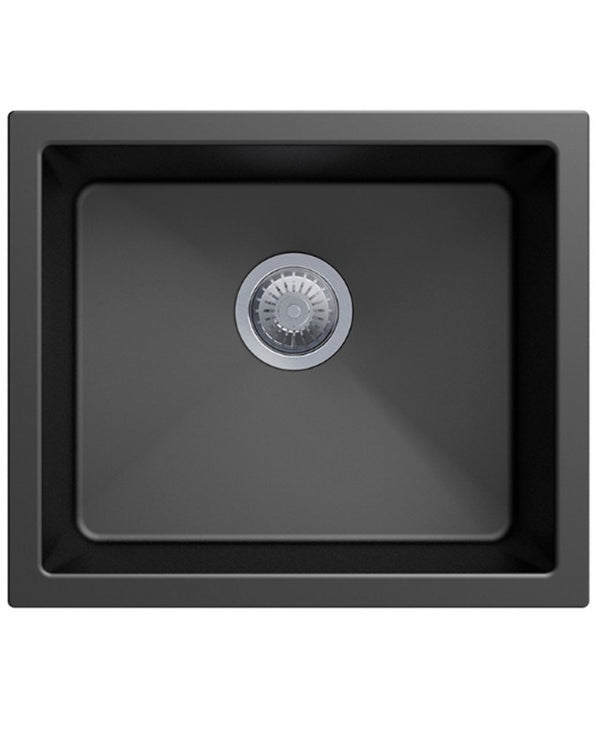 533x457mm Black Carysil Granite Single Bowl Kitchen Sink